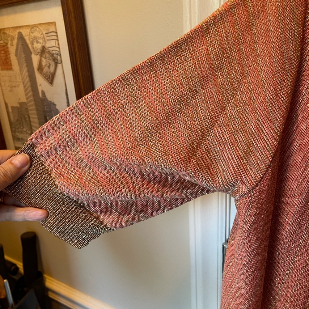 NWT Ruby Rd. Coral Multicolor Striped Top with Cardigan 2 piece Set! size XL - Picture 7 of 7